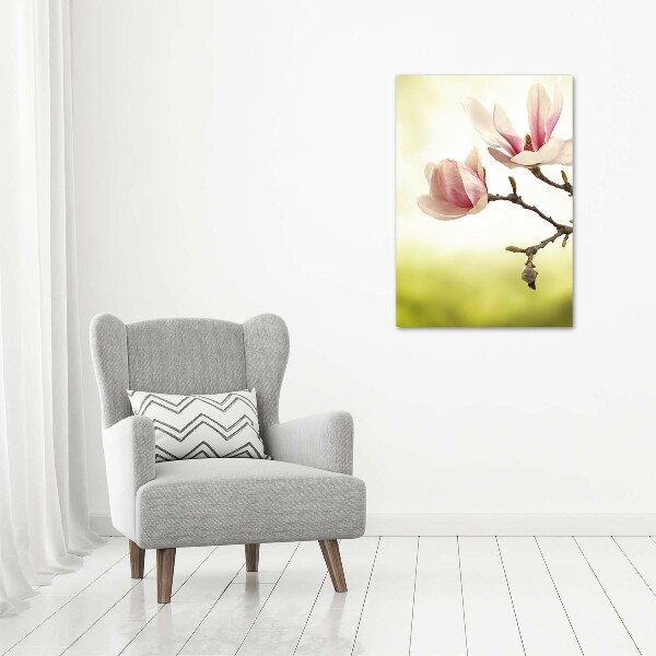 Impresión en lienzo vertical flores de magnolia