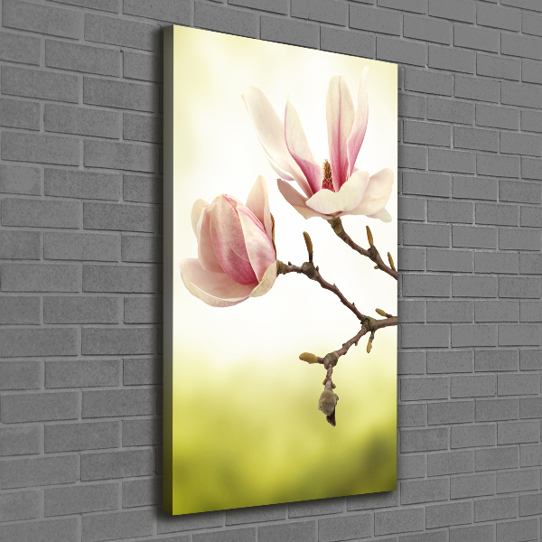 Impresión en lienzo vertical flores de magnolia