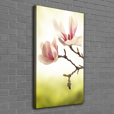 Impresión en lienzo vertical flores de magnolia