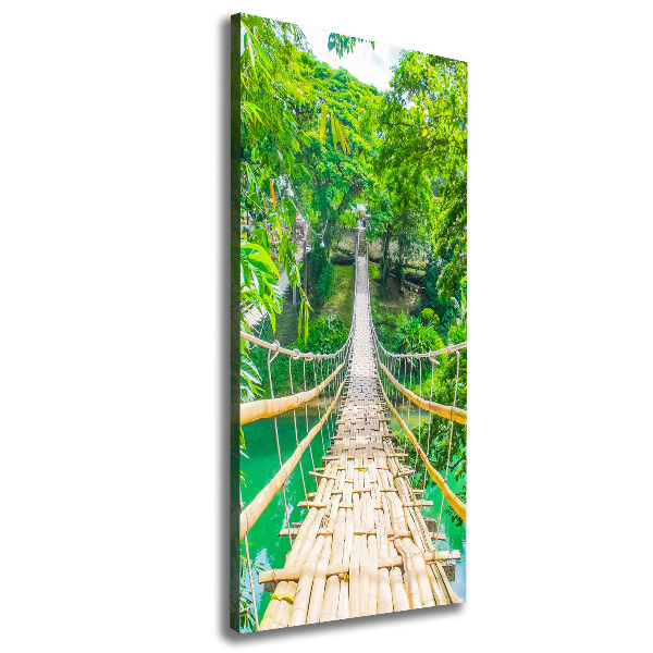 Cuadro moderno en lienzo resistente uv vertical Puente colgante