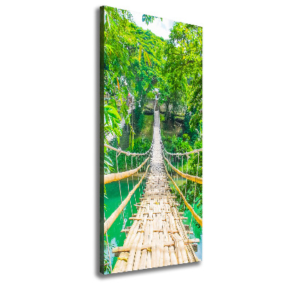 Cuadro moderno en lienzo resistente uv vertical Puente colgante