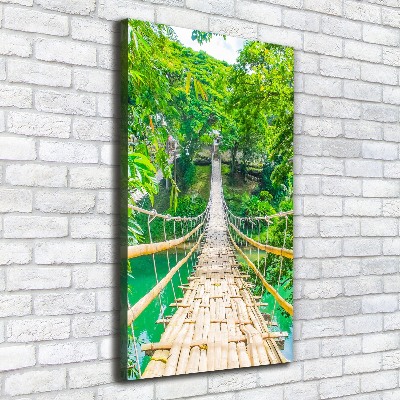 Cuadro moderno en lienzo resistente uv vertical Puente colgante