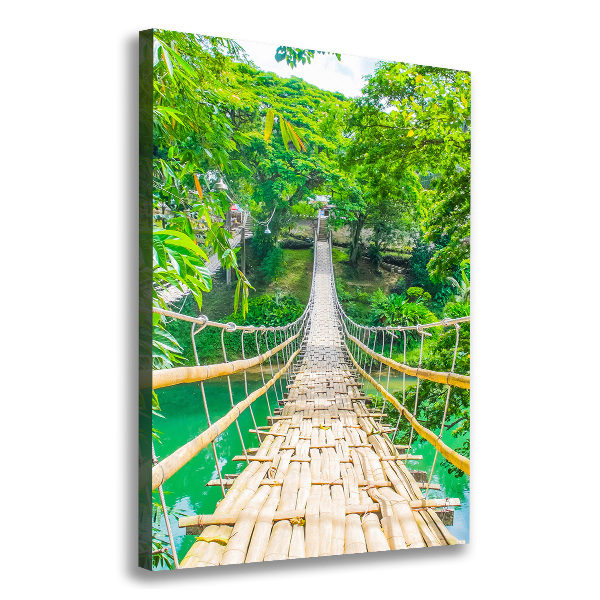 Cuadro moderno en lienzo resistente uv vertical Puente colgante