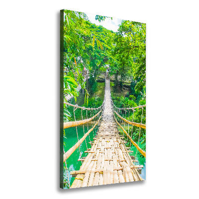 Cuadro moderno en lienzo resistente uv vertical Puente colgante