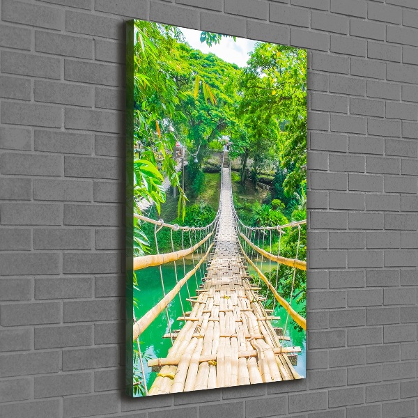 Cuadro moderno en lienzo resistente uv vertical Puente colgante