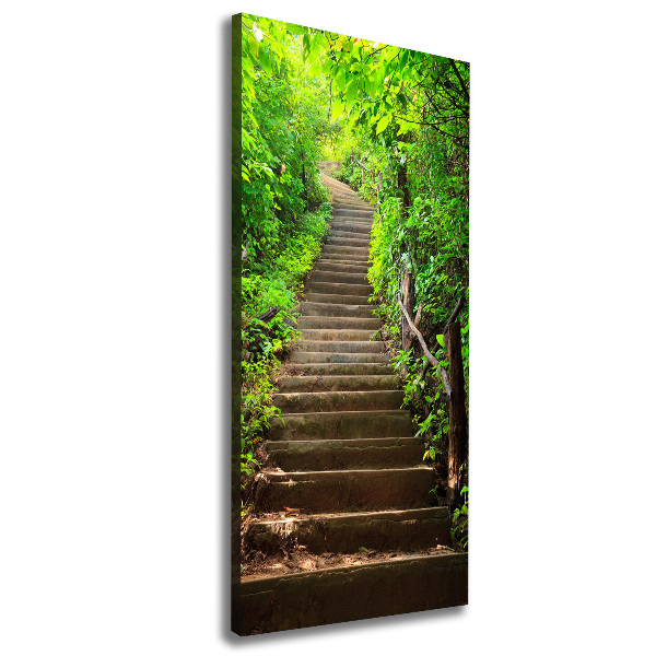 Impresión en lienzo vertical Escaleras al bosque