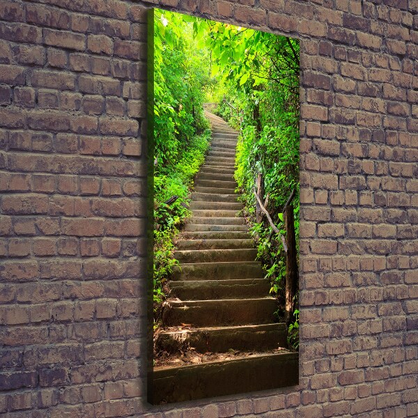 Impresión en lienzo vertical Escaleras al bosque