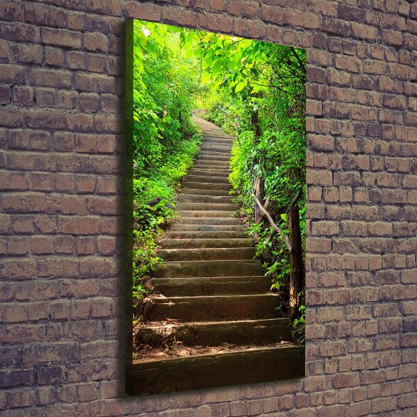 Impresión en lienzo vertical Escaleras al bosque