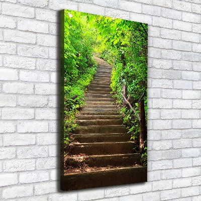 Impresión en lienzo vertical Escaleras al bosque