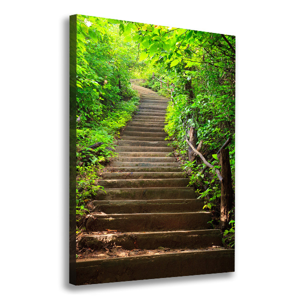 Impresión en lienzo vertical Escaleras al bosque