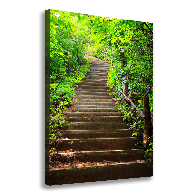 Impresión en lienzo vertical Escaleras al bosque