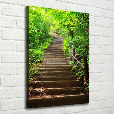 Impresión en lienzo vertical Escaleras al bosque
