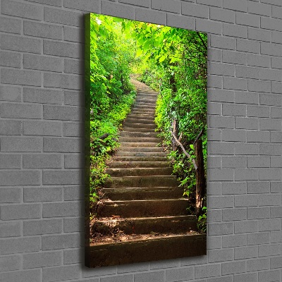 Impresión en lienzo vertical Escaleras al bosque