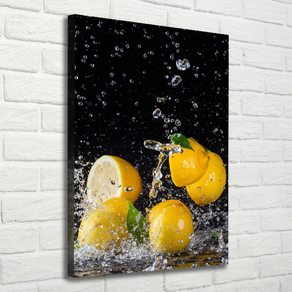 Cuadro canvas decorativo para salón vertical Limón