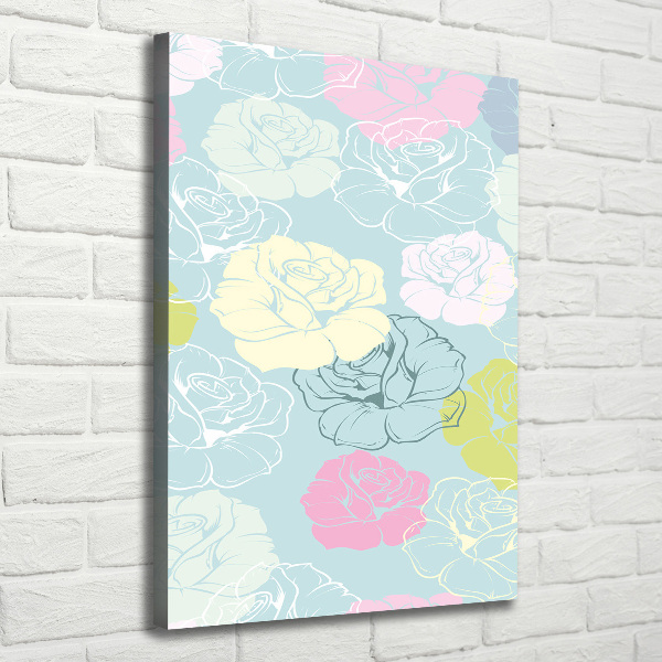 Cuadro moderno en lienzo resistente uv vertical Rosas