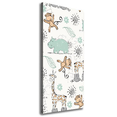 Cuadro canvas decorativo para salón vertical Animales de África