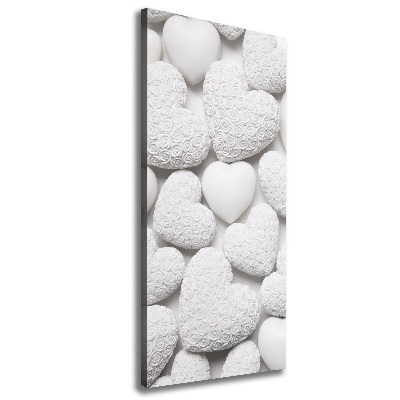 Cuadro moderno en lienzo resistente uv vertical Fondo de corazón blanco