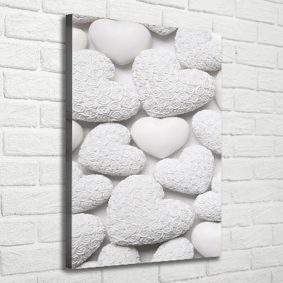 Cuadro moderno en lienzo resistente uv vertical Fondo de corazón blanco