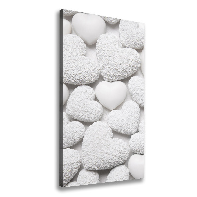 Cuadro moderno en lienzo resistente uv vertical Fondo de corazón blanco