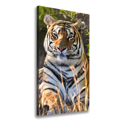 Cuadro canvas decorativo para salón vertical Tigre