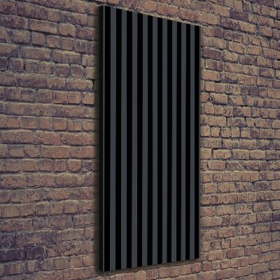 Cuadro canvas decorativo para salón vertical Rayas negras y grises