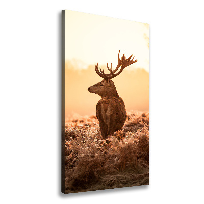 Cuadro moderno en lienzo resistente uv vertical Amanecer de ciervos