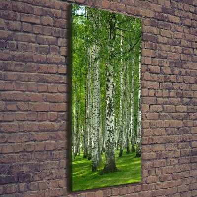 Fotografía en lienzo vertical bosque de abedules