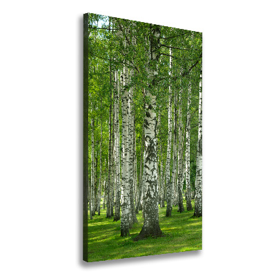Fotografía en lienzo vertical bosque de abedules