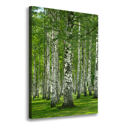 Fotografía en lienzo vertical bosque de abedules