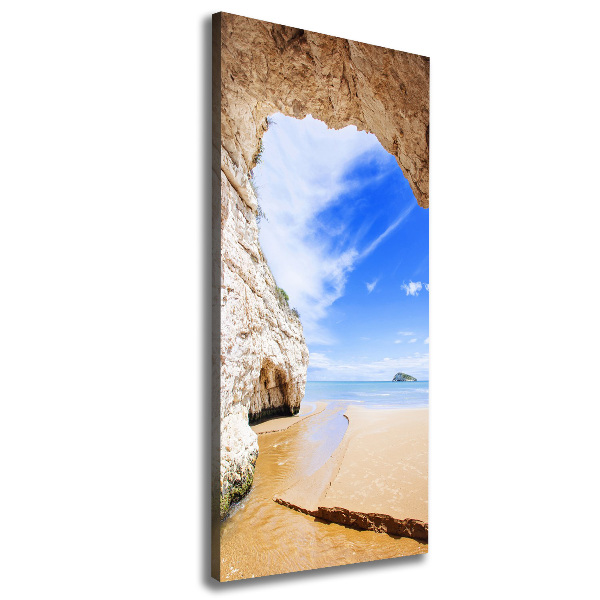 Cuadro canvas decorativo para salón vertical Cueva junto al mar
