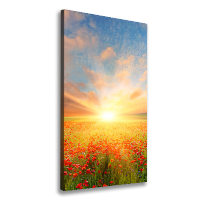 Impresión en lienzo vertical Campo de amapolas