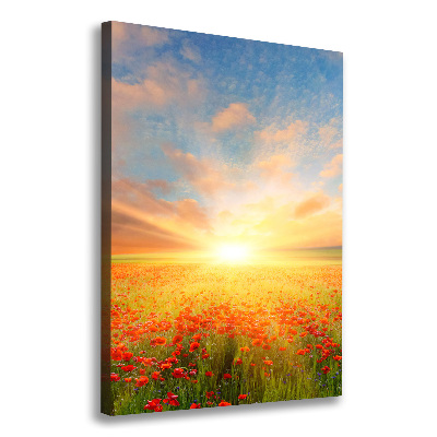 Foto obraz na płótnie do salonu pionowy Pole maków