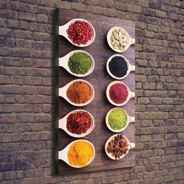 Cuadro canvas decorativo para salón vertical Especias