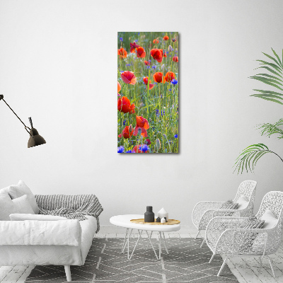 Cuadro moderno en lienzo resistente uv vertical Amapolas de campo