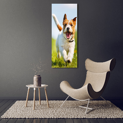 Fotografía en lienzo vertical perro Jack Russell