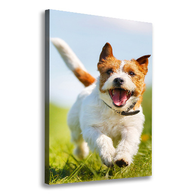 Fotografía en lienzo vertical perro Jack Russell