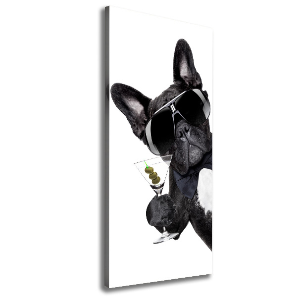 Cuadro canvas decorativo para salón vertical Piez con martini