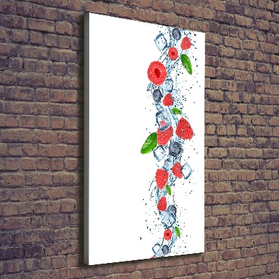 Impresión en lienzo vertical Frutos del bosque y hielo