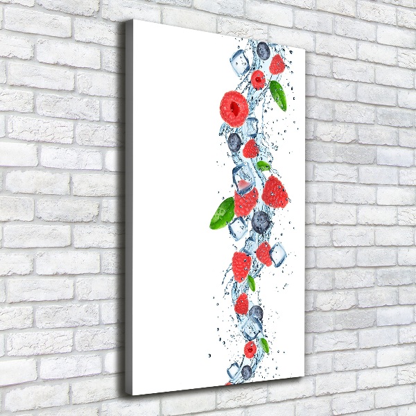 Impresión en lienzo vertical Frutos del bosque y hielo