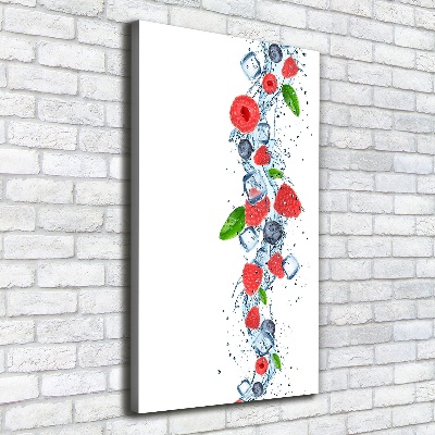 Impresión en lienzo vertical Frutos del bosque y hielo