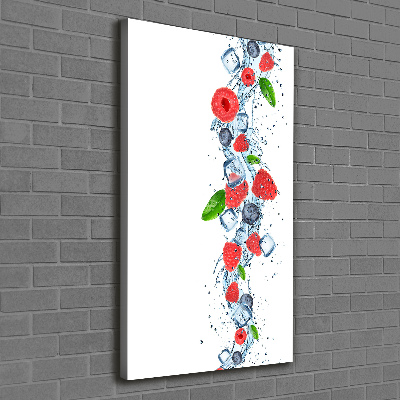 Impresión en lienzo vertical Frutos del bosque y hielo