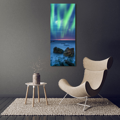 Fotografía en lienzo vertical Auroras boreales