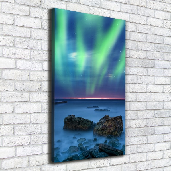 Fotografía en lienzo vertical Auroras boreales