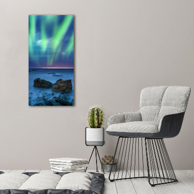 Fotografía en lienzo vertical Auroras boreales
