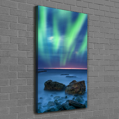 Fotografía en lienzo vertical Auroras boreales