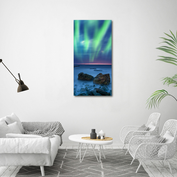 Fotografía en lienzo vertical Auroras boreales