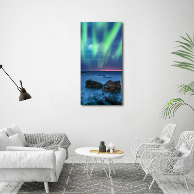 Fotografía en lienzo vertical Auroras boreales