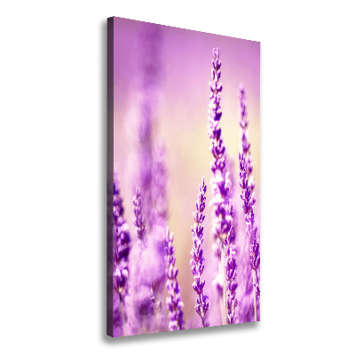 Cuadro canvas decorativo para salón vertical Lavanda