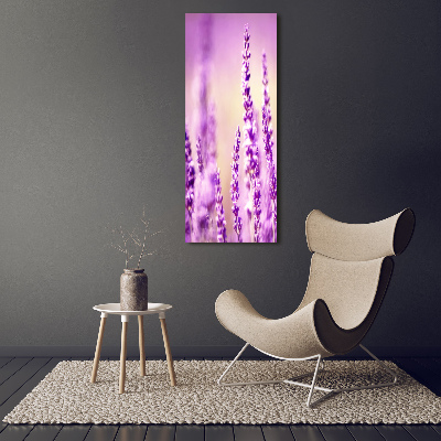 Cuadro canvas decorativo para salón vertical Lavanda