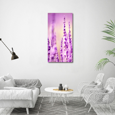 Cuadro canvas decorativo para salón vertical Lavanda